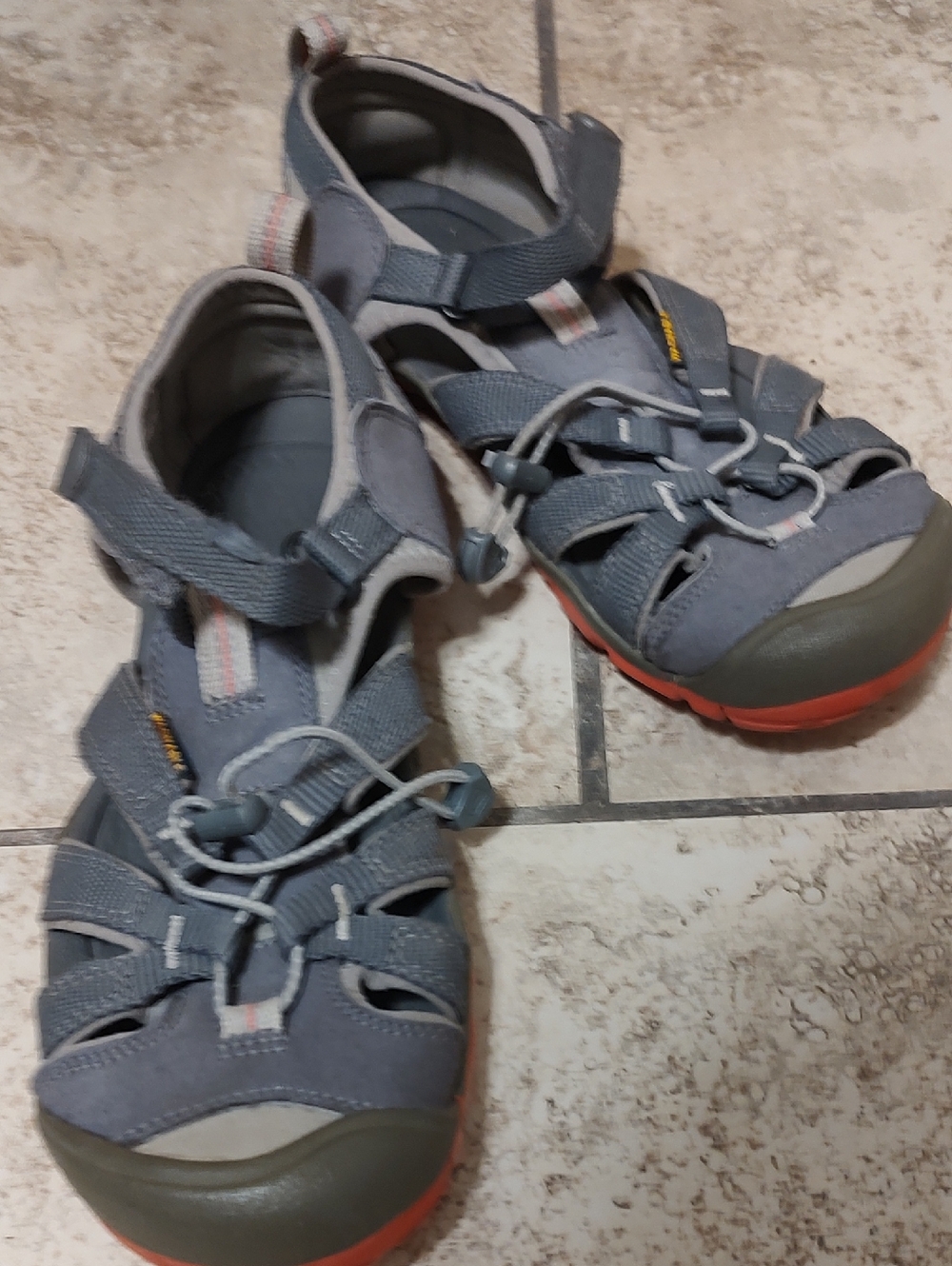 Keen Women's Gray Sandals with Orange Outsole